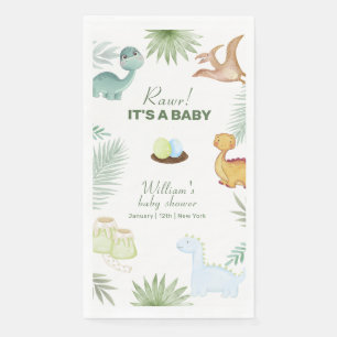 Rawr Vulkan Tropicaler Dinosaurier Baby Shower Serviette