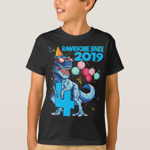 Rawrsome Seit 2019 4. Geburtstag Dinosaur T Rex Gi T-Shirt