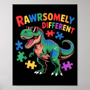 Rawrsomely anderser Dinosaurier-Autismus-Bewusstse Poster
