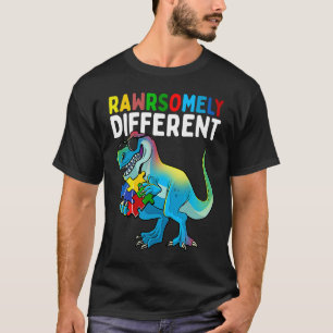 Rawrsomly Different Dinosaur Autismus Awareness Pu T-Shirt