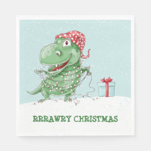 Rawry Christmas Dinosaur Serviette
