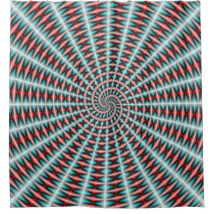 Ray and Spiral Weave in Blau und Rot Duschvorhang