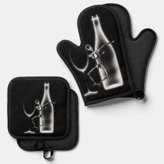 Ray Celebration Skeleton & Wine Ofenhandschuh & Topflappen-Set
