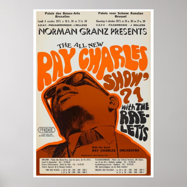 Ray Charles Vintag Concert Poster (Vorne)