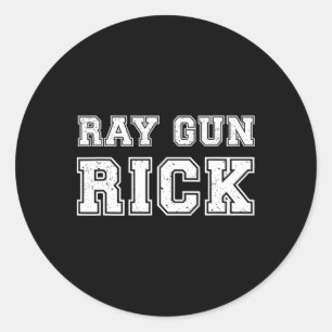 Ray Gun Rick Lustiges Meme Für Gamer Runder Aufkleber