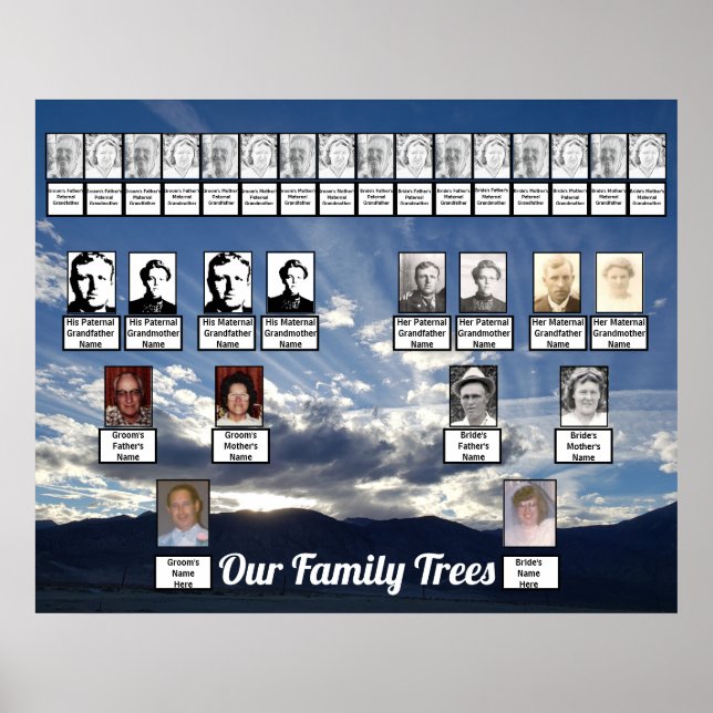 Ray-like Clouds Foto Two Family Trees Poster (Vorne)