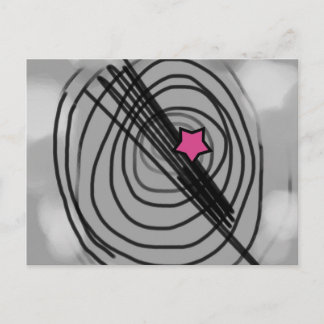 Ray-o-Gramm-Postkarte mit Pink Star Postkarte