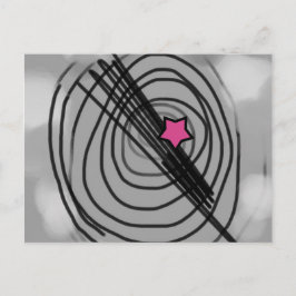 Ray-o-Gramm-Postkarte mit Pink Star Postkarte