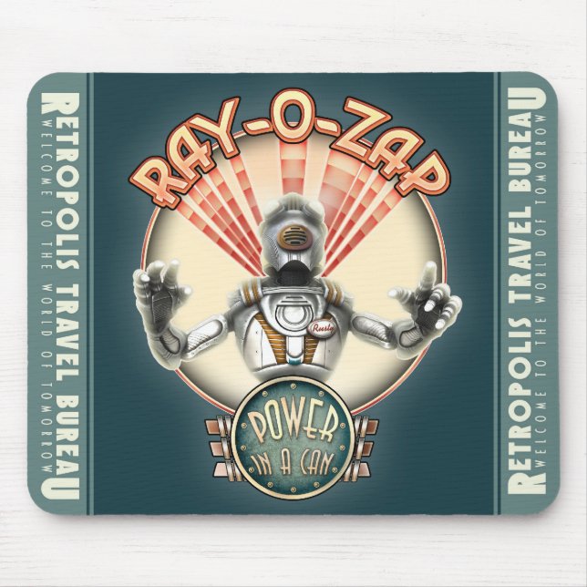 Ray-O-Zap Retro-Roboter-Mauspad Mousepad (Vorne)