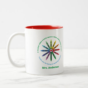 Ray of Crayons / Lehrerbewertung Zweifarbige Tasse