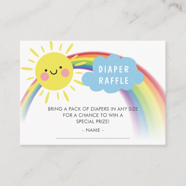 Ray of Sunshine Baby Duwer Diaper Raffle Ticket Begleitkarte (Vorderseite)