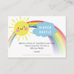 Ray of Sunshine Baby Duwer Diaper Raffle Ticket Begleitkarte