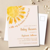 Ray of Sunshine Baby Shower Einladung Postcard
