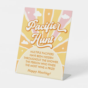 Ray of Sunshine Baby Shower Schnuller Hunt Game Sockelschild