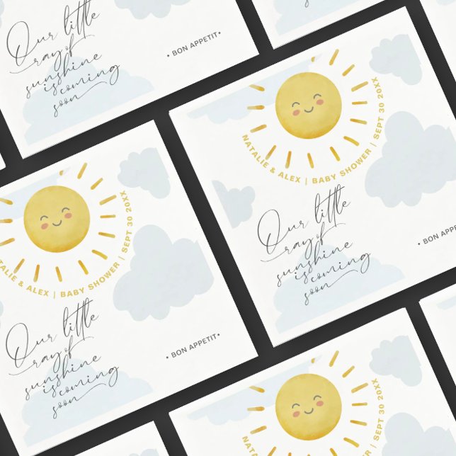 Ray of Sunshine Clouds Boy Baby Shower Serviette (Von Creator hochgeladen)