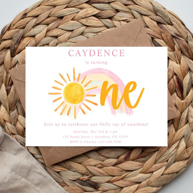 Ray of Sunshine First Birthday Invitation Save The Date (Von Creator hochgeladen)