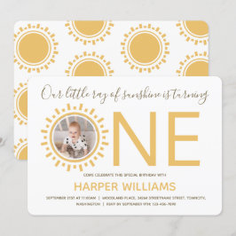 Ray of Sunshine Foto Baby Erstgeburt Einladung