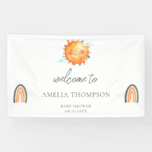 Ray of Sunshine Rainbow Welcome Summer Baby Dusche Banner