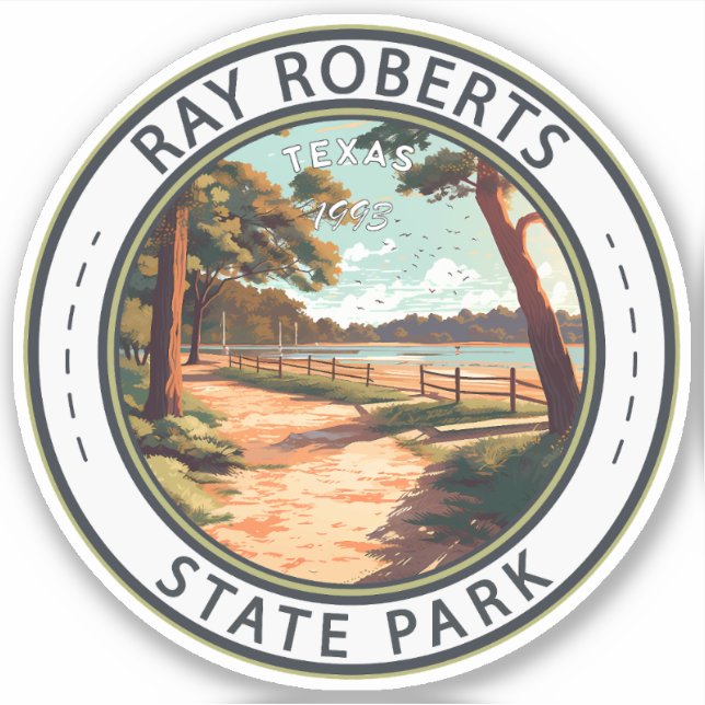 Ray Roberts Staat Park Texas Abzeichen Aufkleber (Vorderseite)
