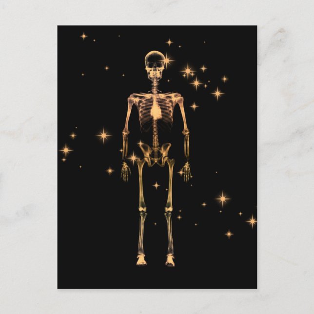 Ray Skeleton - Orange Postkarte (Vorderseite)