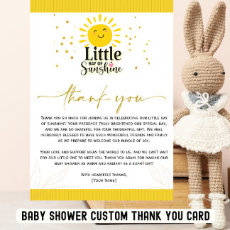 Ray Sunshine Baby Dusche Danke Karte