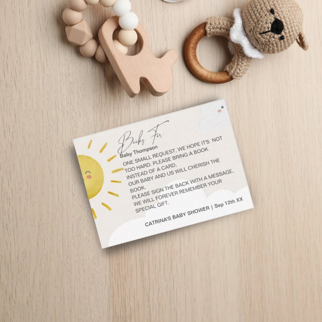 Ray Sunshine Wolken neutrale Bücher Baby Klein Begleitkarte (Von Creator hochgeladen)