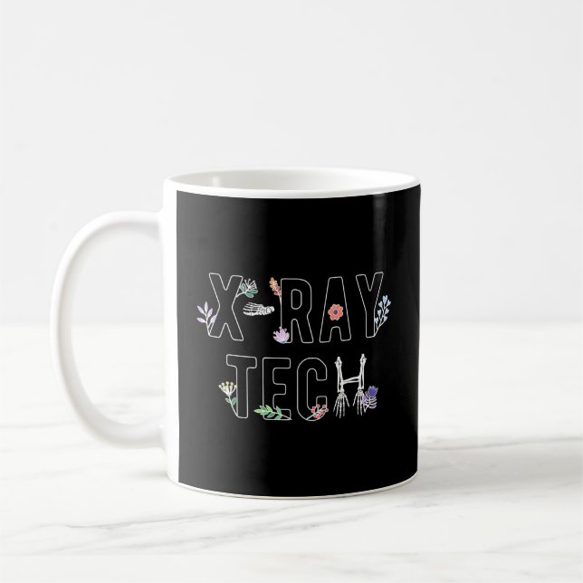 Ray Tech Blume Röntgentechnologe Xray Tech Kaffeetasse (Links)
