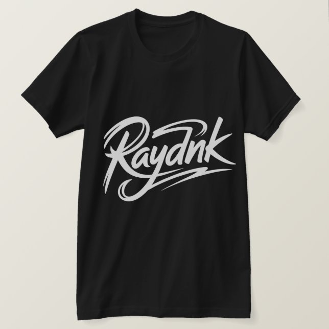 Raydnk Benutzerdefiniertes Skript-Logo T-Shirt (Design vorne)