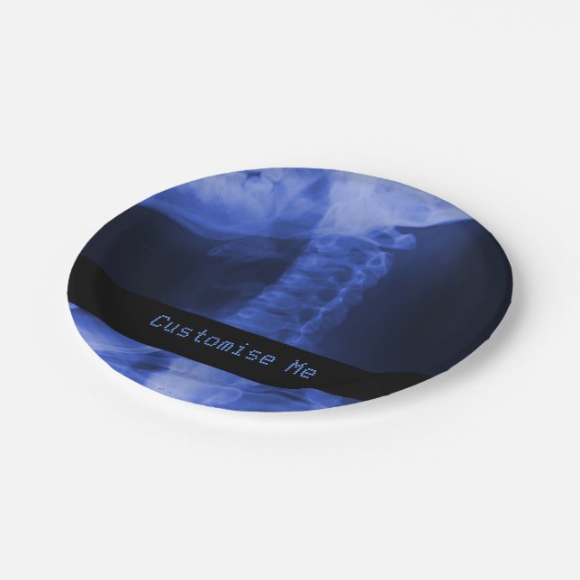 Rayed 2 Electromagnetic Blue Pappteller (Schrägansicht)