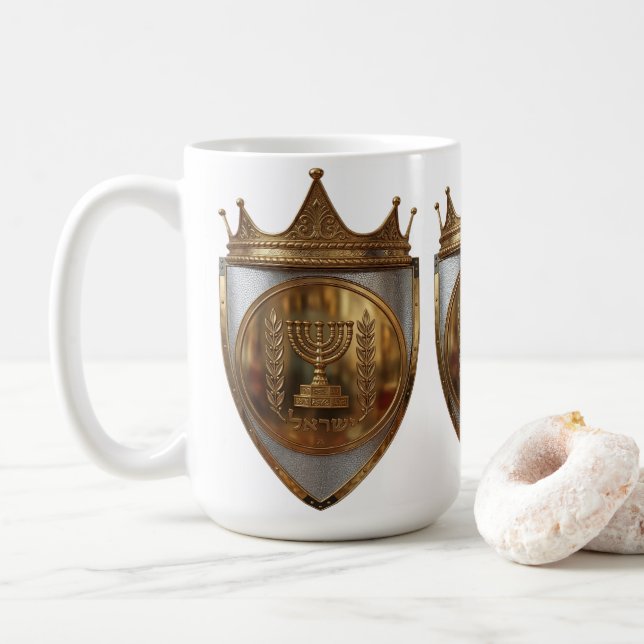 Rayel Hebräischer Golden Crest Follower  Kaffeetasse (Mit Donut)