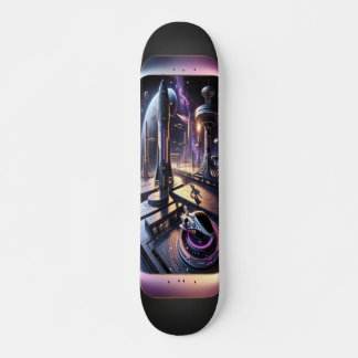 "Raygun Gothic Futuristic City Deck" Skateboard