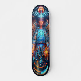 "Raygun Gothic Futuristic Sports Arena Deck" Skateboard