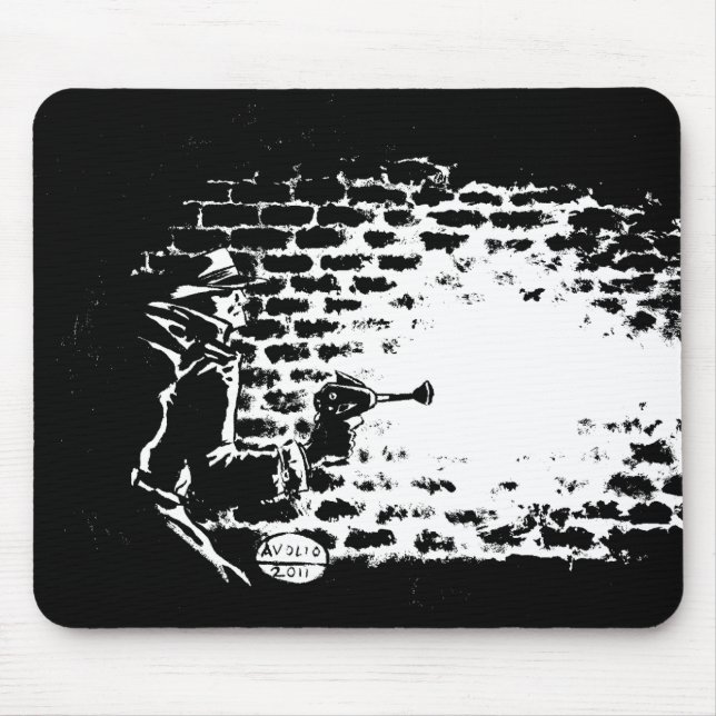 Raygun Noir Mausunterlage, Grafik durch Michael Mousepad (Vorne)
