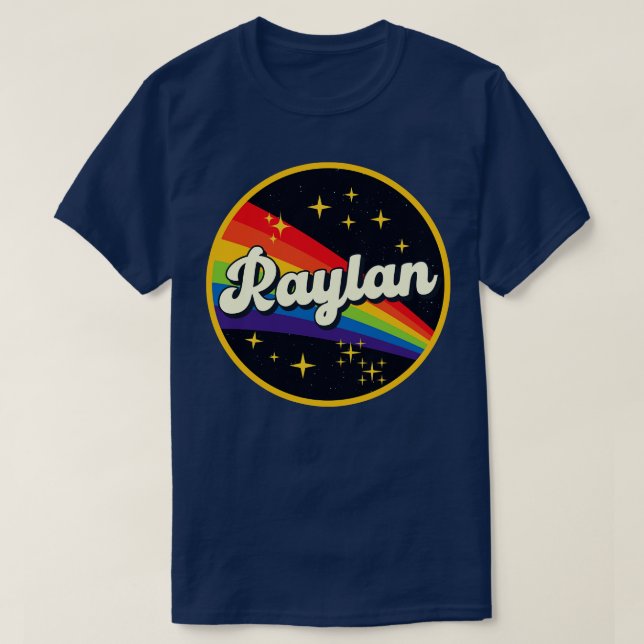 Raylan Rainbow in Space Vintag Style T-Shirt (Design vorne)