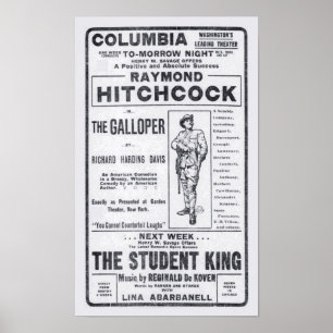 Raymond Hitchcock 1906 Theaterzeitung und Poster