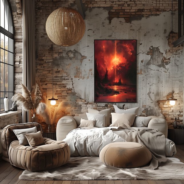 Rayo Celestial Ardiente: Atardecer Surrealista. Poster (Von Creator hochgeladen)