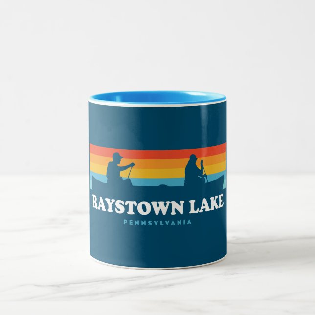 Raystown Lake Pennsylvania Canoe Zweifarbige Tasse (Mittel)