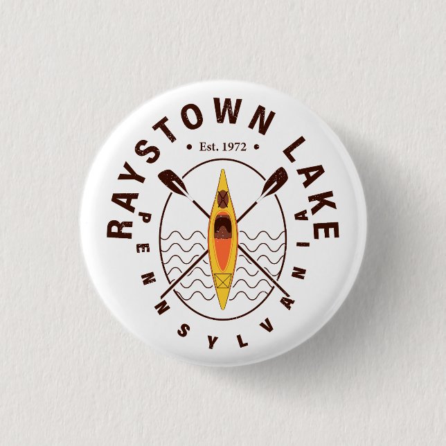 Raystown Lake Pennsylvania Kayaking Souvenirs Button (Vorderseite)
