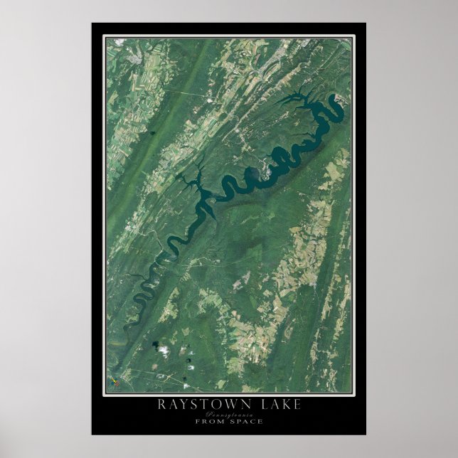 Raystown Lake Pennsylvania Satellitenplakat Karte Poster (Vorne)