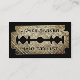 Razor Blade Gold Imitate Barber Hair Stylist Vinta Visitenkarte