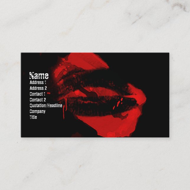 Razorblade Kisses Gothic Business Card Visitenkarte