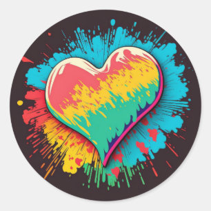 Raz's Hearts - Version 31 Runder Aufkleber