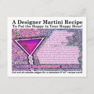 Razzia BlackBerry Martini Rezept Postkarte