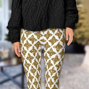 Razzle Dazzle Christmas Glitterie Gold Stars Leggings