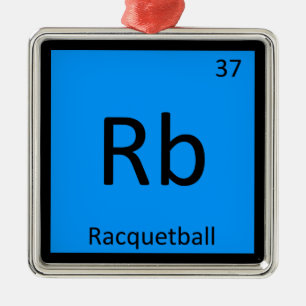 Rb - Racquetball Sports Chemistry Periodic Table Silbernes Ornament