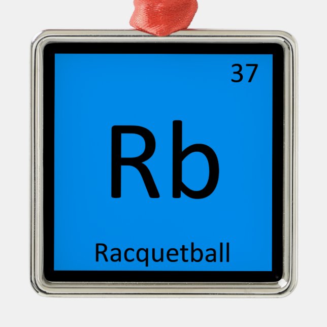 Rb - Racquetball Sports Chemistry Periodic Table Silbernes Ornament (Vorne)