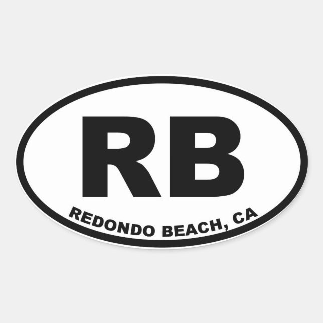 RB Redondo Beach Oval Ovaler Aufkleber (Vorderseite)