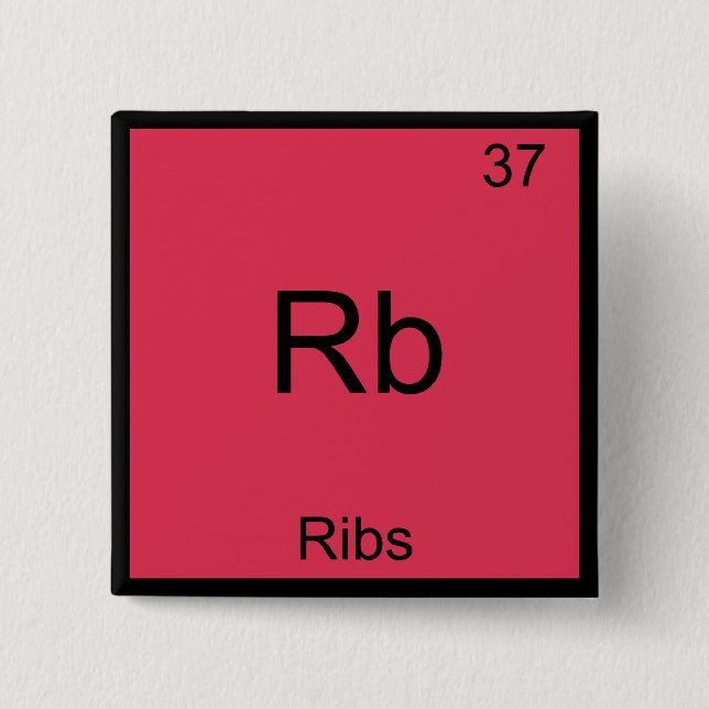 Rb - Ribs Chemistry Element Symbol Funny Button (Vorderseite)