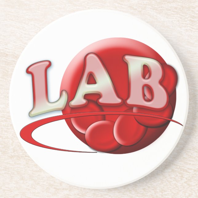 RBC LABORATORY LOGO RED BLOOD CELLS SANDSTEIN UNTERSETZER (Vorne)