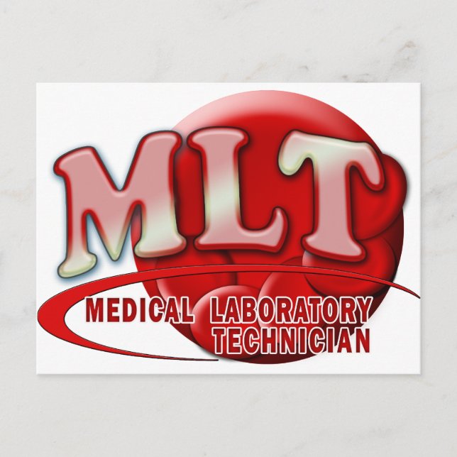 RBC MLT LABORATORY SWOOSH LOGO - MED LABRADOR TECH POSTKARTE (Vorderseite)